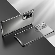 Silikon Schutzhülle Ultra Dünn Flexible Tasche Durchsichtig Transparent H02 für Oppo Reno10 Pro+ Plus 5G Schwarz