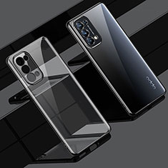 Silikon Schutzhülle Ultra Dünn Flexible Tasche Durchsichtig Transparent H02 für Oppo Reno5 5G Schwarz