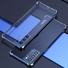 Silikon Schutzhülle Ultra Dünn Flexible Tasche Durchsichtig Transparent H02 für Oppo Reno6 5G Blau