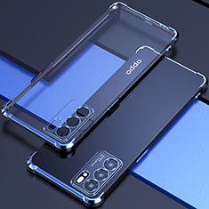Silikon Schutzhülle Ultra Dünn Flexible Tasche Durchsichtig Transparent H02 für Oppo Reno6 Pro 5G India Blau