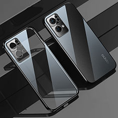 Silikon Schutzhülle Ultra Dünn Flexible Tasche Durchsichtig Transparent H02 für Oppo Reno7 Pro 5G Schwarz