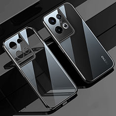 Silikon Schutzhülle Ultra Dünn Flexible Tasche Durchsichtig Transparent H02 für Oppo Reno8 5G Schwarz