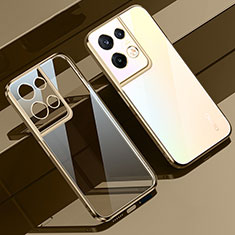 Silikon Schutzhülle Ultra Dünn Flexible Tasche Durchsichtig Transparent H02 für Oppo Reno8 Pro 5G Gold