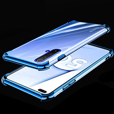 Silikon Schutzhülle Ultra Dünn Flexible Tasche Durchsichtig Transparent H02 für Realme X50m 5G Blau