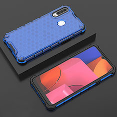 Silikon Schutzhülle Ultra Dünn Flexible Tasche Durchsichtig Transparent H02 für Samsung Galaxy A20s Blau