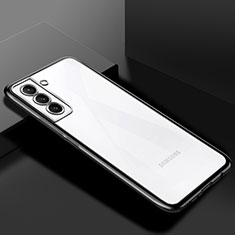 Silikon Schutzhülle Ultra Dünn Flexible Tasche Durchsichtig Transparent H02 für Samsung Galaxy S22 5G Schwarz