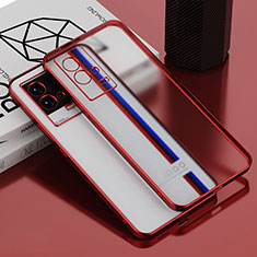 Silikon Schutzhülle Ultra Dünn Flexible Tasche Durchsichtig Transparent H02 für Vivo iQOO 8 Pro 5G Rot