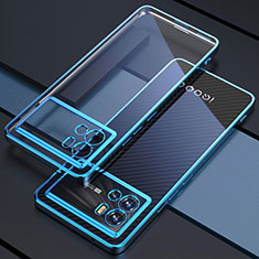 Silikon Schutzhülle Ultra Dünn Flexible Tasche Durchsichtig Transparent H02 für Vivo iQOO 9 5G Blau