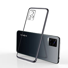 Silikon Schutzhülle Ultra Dünn Flexible Tasche Durchsichtig Transparent H02 für Vivo V20 Pro 5G Schwarz