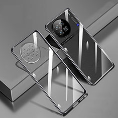 Silikon Schutzhülle Ultra Dünn Flexible Tasche Durchsichtig Transparent H02 für Vivo X90 Pro 5G Schwarz