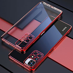 Silikon Schutzhülle Ultra Dünn Flexible Tasche Durchsichtig Transparent H02 für Xiaomi Redmi Note 11 4G (2021) Rot