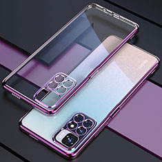 Silikon Schutzhülle Ultra Dünn Flexible Tasche Durchsichtig Transparent H02 für Xiaomi Redmi Note 11 4G (2021) Violett