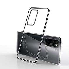 Silikon Schutzhülle Ultra Dünn Flexible Tasche Durchsichtig Transparent H03 für Huawei Honor 30 Pro Schwarz