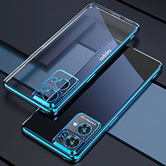 Silikon Schutzhülle Ultra Dünn Flexible Tasche Durchsichtig Transparent H03 für Oppo Reno7 Pro 5G Blau