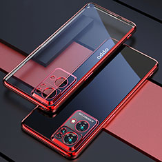 Silikon Schutzhülle Ultra Dünn Flexible Tasche Durchsichtig Transparent H03 für Oppo Reno7 Pro 5G Rot