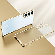 Silikon Schutzhülle Ultra Dünn Flexible Tasche Durchsichtig Transparent H03 für Samsung Galaxy S21 5G Gold