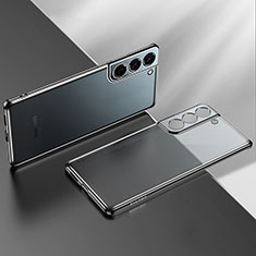 Silikon Schutzhülle Ultra Dünn Flexible Tasche Durchsichtig Transparent H03 für Samsung Galaxy S21 5G Schwarz