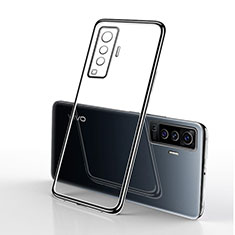 Silikon Schutzhülle Ultra Dünn Flexible Tasche Durchsichtig Transparent H03 für Vivo X50 5G Schwarz