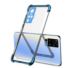 Silikon Schutzhülle Ultra Dünn Flexible Tasche Durchsichtig Transparent H03 für Vivo X50 Pro 5G Blau
