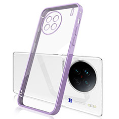 Silikon Schutzhülle Ultra Dünn Flexible Tasche Durchsichtig Transparent H03 für Vivo X90 Pro 5G Violett