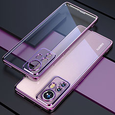 Silikon Schutzhülle Ultra Dünn Flexible Tasche Durchsichtig Transparent H03 für Xiaomi Mi 12S 5G Violett