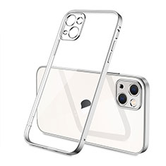 Silikon Schutzhülle Ultra Dünn Flexible Tasche Durchsichtig Transparent H04 für Apple iPhone 13 Mini Silber