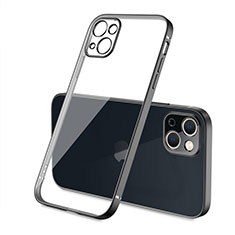 Silikon Schutzhülle Ultra Dünn Flexible Tasche Durchsichtig Transparent H04 für Apple iPhone 13 Schwarz