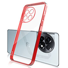 Silikon Schutzhülle Ultra Dünn Flexible Tasche Durchsichtig Transparent H04 für OnePlus 11R 5G Rot