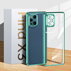 Silikon Schutzhülle Ultra Dünn Flexible Tasche Durchsichtig Transparent H04 für Oppo Find X3 5G Grün