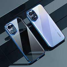 Silikon Schutzhülle Ultra Dünn Flexible Tasche Durchsichtig Transparent H04 für Oppo Find X5 Pro 5G Blau