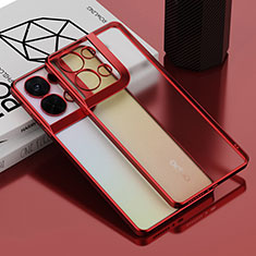 Silikon Schutzhülle Ultra Dünn Flexible Tasche Durchsichtig Transparent H04 für Oppo Reno9 Pro 5G Rot