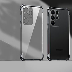 Silikon Schutzhülle Ultra Dünn Flexible Tasche Durchsichtig Transparent H04 für Samsung Galaxy S24 Ultra 5G Schwarz