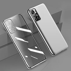 Silikon Schutzhülle Ultra Dünn Flexible Tasche Durchsichtig Transparent H04 für Xiaomi Redmi Note 11 5G Silber