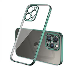Silikon Schutzhülle Ultra Dünn Flexible Tasche Durchsichtig Transparent H05 für Apple iPhone 13 Pro Grün