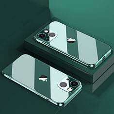 Silikon Schutzhülle Ultra Dünn Flexible Tasche Durchsichtig Transparent H05 für Apple iPhone 14 Plus Grün