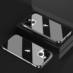 Silikon Schutzhülle Ultra Dünn Flexible Tasche Durchsichtig Transparent H05 für Apple iPhone 14 Schwarz