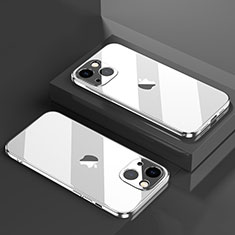 Silikon Schutzhülle Ultra Dünn Flexible Tasche Durchsichtig Transparent H05 für Apple iPhone 14 Silber
