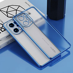 Silikon Schutzhülle Ultra Dünn Flexible Tasche Durchsichtig Transparent H05 für Oppo Find X5 5G Blau