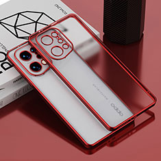 Silikon Schutzhülle Ultra Dünn Flexible Tasche Durchsichtig Transparent H05 für Oppo Find X5 Pro 5G Rot