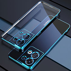 Silikon Schutzhülle Ultra Dünn Flexible Tasche Durchsichtig Transparent H05 für Oppo Reno8 5G Blau
