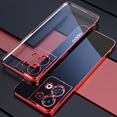 Silikon Schutzhülle Ultra Dünn Flexible Tasche Durchsichtig Transparent H05 für Oppo Reno8 5G Rot