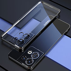 Silikon Schutzhülle Ultra Dünn Flexible Tasche Durchsichtig Transparent H05 für Oppo Reno8 5G Schwarz