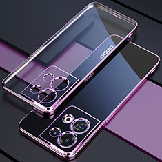 Silikon Schutzhülle Ultra Dünn Flexible Tasche Durchsichtig Transparent H05 für Oppo Reno8 5G Violett