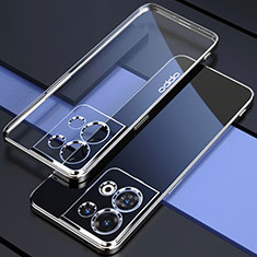 Silikon Schutzhülle Ultra Dünn Flexible Tasche Durchsichtig Transparent H05 für Oppo Reno8 Pro+ Plus 5G Silber