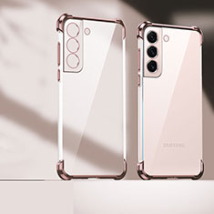 Silikon Schutzhülle Ultra Dünn Flexible Tasche Durchsichtig Transparent H05 für Samsung Galaxy S22 Plus 5G Rosegold