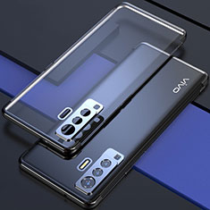 Silikon Schutzhülle Ultra Dünn Flexible Tasche Durchsichtig Transparent H05 für Vivo X50 5G Schwarz