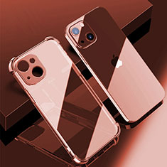 Silikon Schutzhülle Ultra Dünn Flexible Tasche Durchsichtig Transparent H06 für Apple iPhone 13 Mini Rosegold