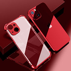 Silikon Schutzhülle Ultra Dünn Flexible Tasche Durchsichtig Transparent H06 für Apple iPhone 13 Mini Rot