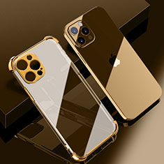 Silikon Schutzhülle Ultra Dünn Flexible Tasche Durchsichtig Transparent H06 für Apple iPhone 13 Pro Gold