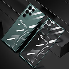 Silikon Schutzhülle Ultra Dünn Flexible Tasche Durchsichtig Transparent H06 für Samsung Galaxy S21 Ultra 5G Grün